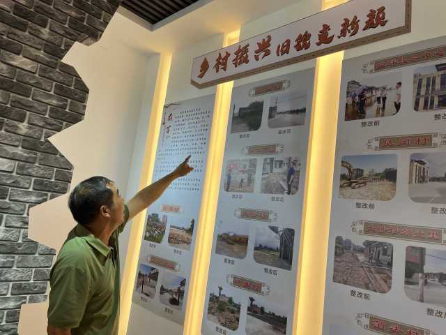 平原村書記吳振述向記者講述村子蝶變的經過。伍思懿 攝 